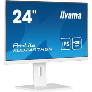 IIYAMA XUB2497HSN-W2 24'' display with IPS technology panel, USB-C dock and RJ45 (LAN) Equipped…