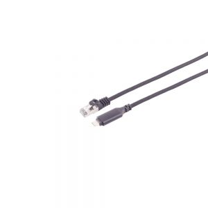 Cable adaptador USB-C LAN 1G, RJ45, ALU, negro, 1 m