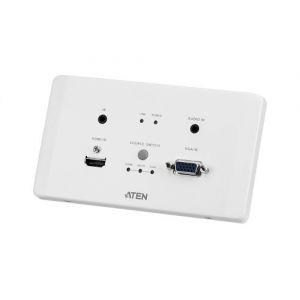 ATEN VE2812AEUT-AT-G 1x Transmisor HDBaseT HDMI y VGA VE2812AEUT con placa de pared UE / POH1x…