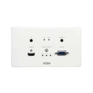 ATEN VE2812AEUT-AT-G 1x Transmisor HDBaseT HDMI y VGA VE2812AEUT con placa de pared UE / POH1x…