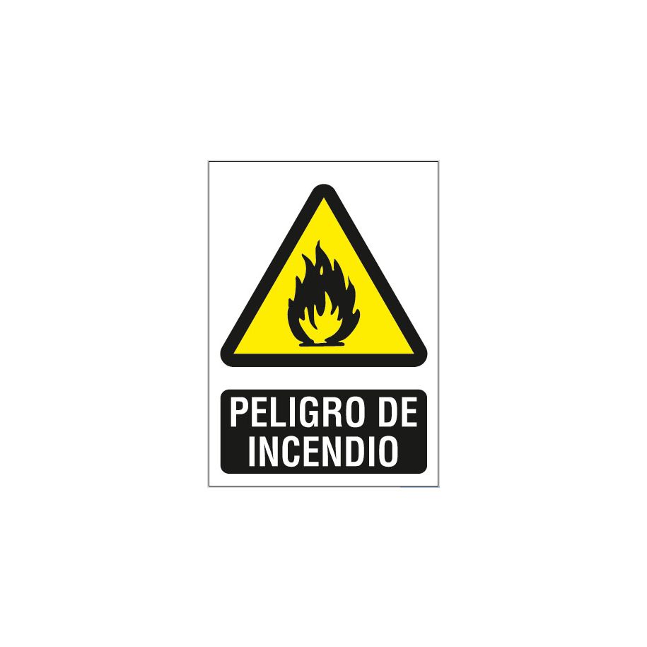 Bysecur BSCAP301 Cartel de Señalización Peligro de Incendio