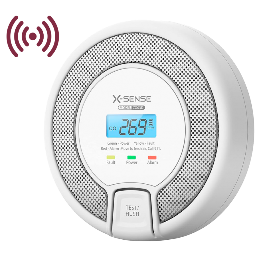 X-Sense CO03D-W - Detector de CO autónomo X-Sense, Permite conectar 24…