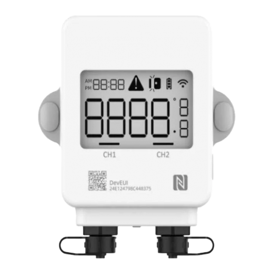 Milesight MS-TS302-868M - LoRaWAN dual temperature sensor, Requires external…