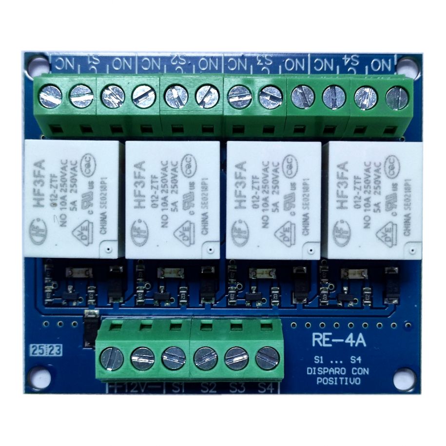 Gl-seguridad RE-4A Modules 4 relais. Alimentation 12 V