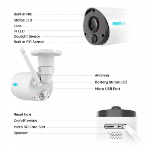 Reolink RL-ARGUS-ECO-B320-SOLARKIT - Reolink Camara WiFi a Batería con Panel Solar, 2K /…