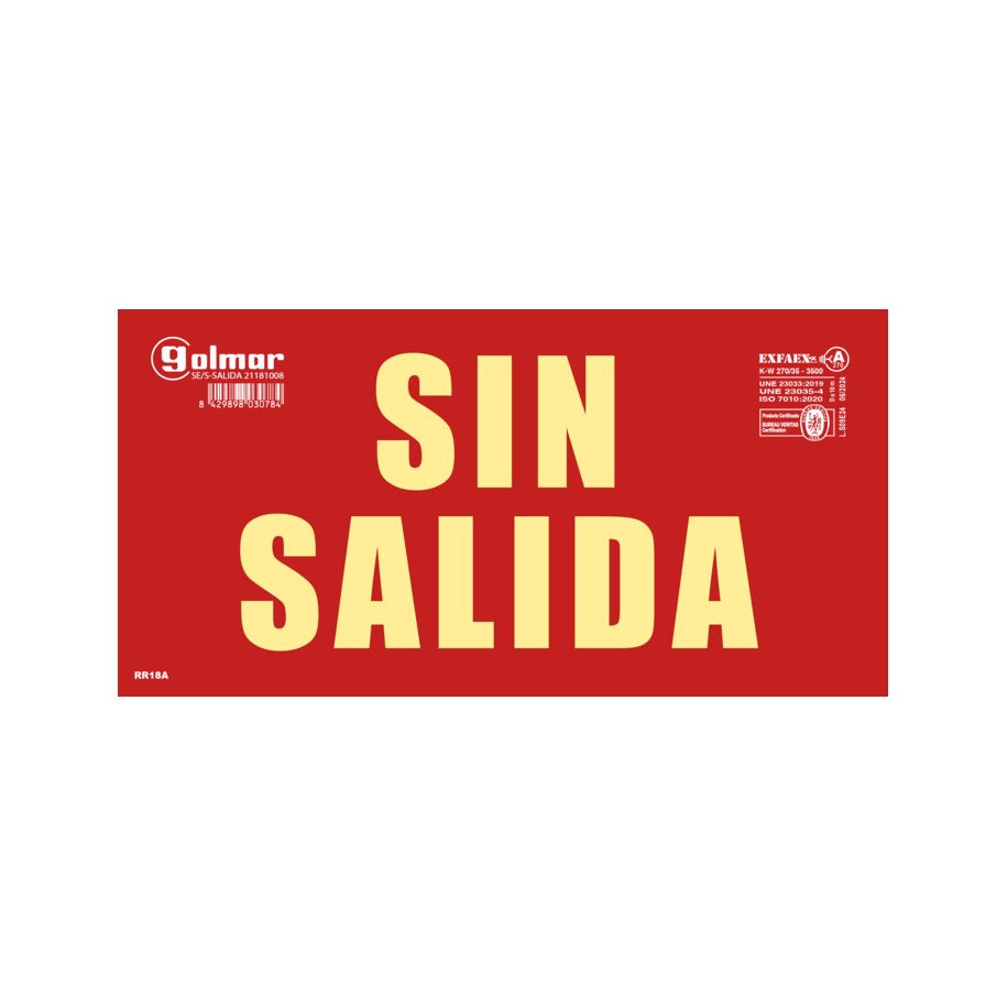 Golmar SE/S-SALIDA SEñALIZACION OPTICA "SIN SALIDA". SEñALIZACION OPTICA "SIN SALIDA"