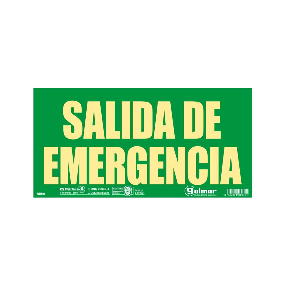 Golmar SE/SAL-EMERG OP SIGNALLING "EMERGENCY EXIT". OPTICAL SIGNALLING "EMERGENCY EXIT"