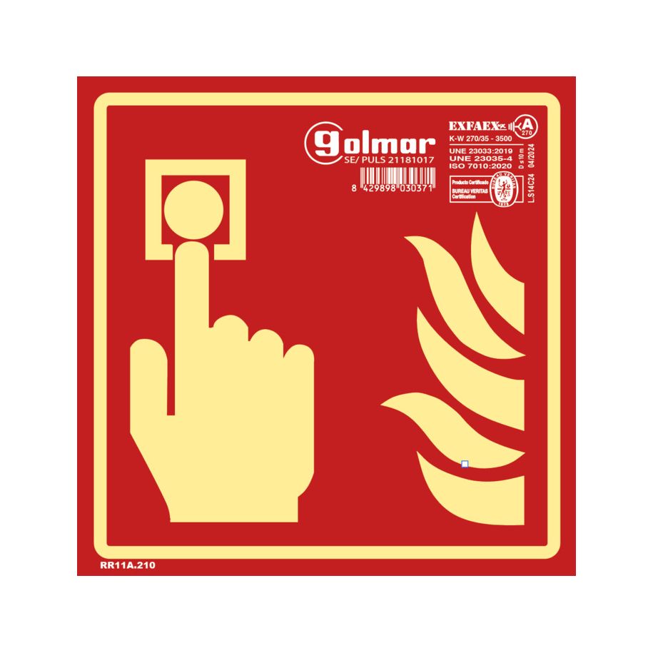 Golmar SE/PULS-A OPTICAL SIGNALING PUSH BUTTON. OPTICAL SIGNALING "ALARM PUSH BUTTON" TYPE A