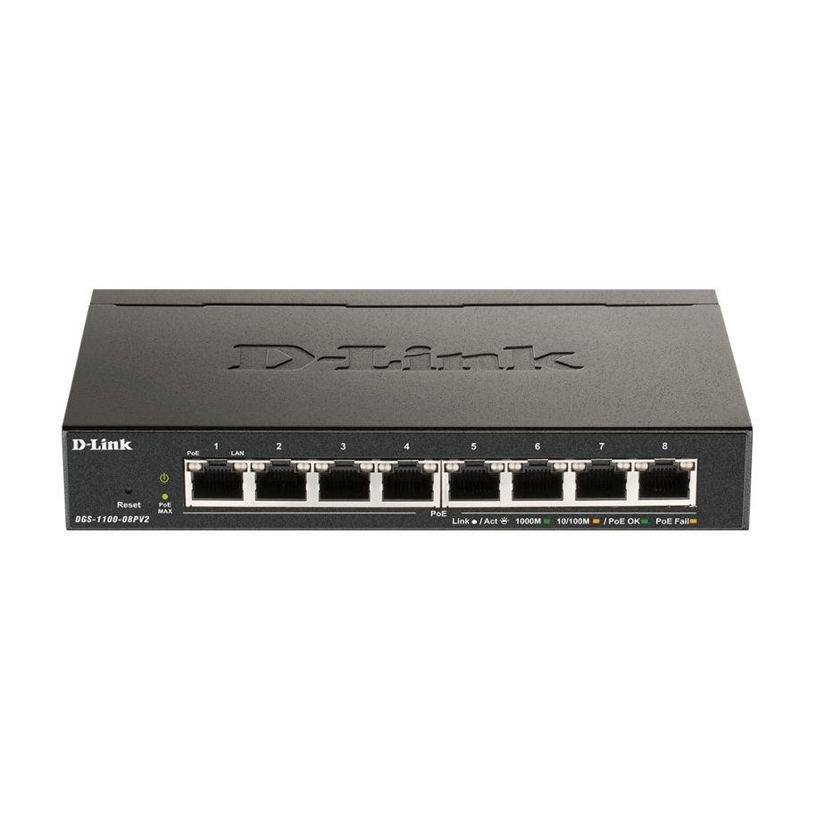 D-Link DGS-1100-08PV2/E 8xGb PoE Switch (64W)