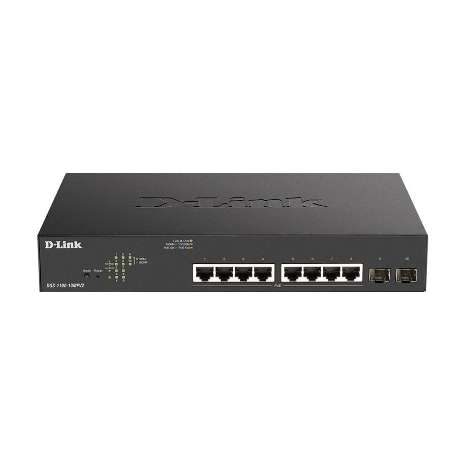 Commutateur D-Link DGS-1100-10MPV2/E 8xGb PoE+ 2xSFP