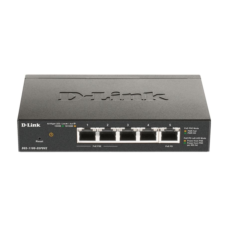 D-Link DGS-1100-05PDV2 Commutateur 5xGb PoE 1xPD (18W)