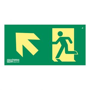 Implaser EV360L Exit sign up ramp or stairs left Class A 32x16cm