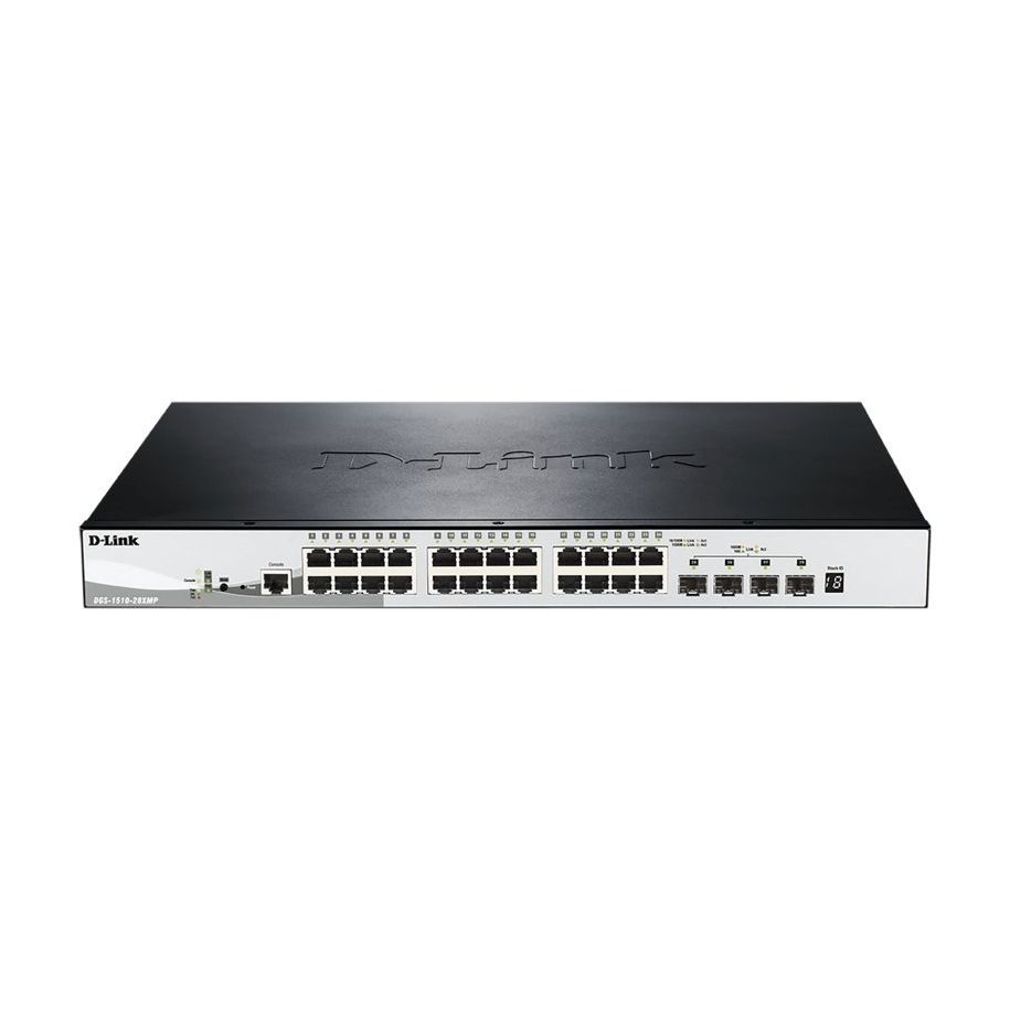 D-Link DGS-1510-28XMP/E Switch L2 24 x Go PoE 4 x 10 Go