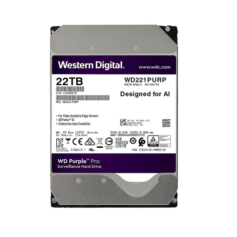 Western digital WD221PURP Disco Duro WD Purple Pro 22TB Especial Seguridad