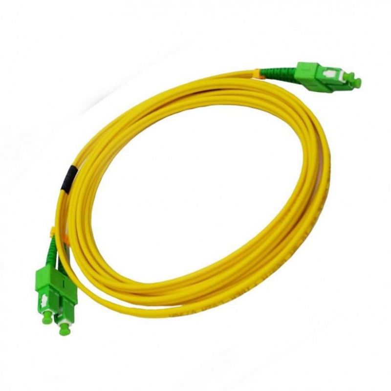 Cabo de fibra ótica de 1m SC APC para SC APC duplex monomodo 9 125