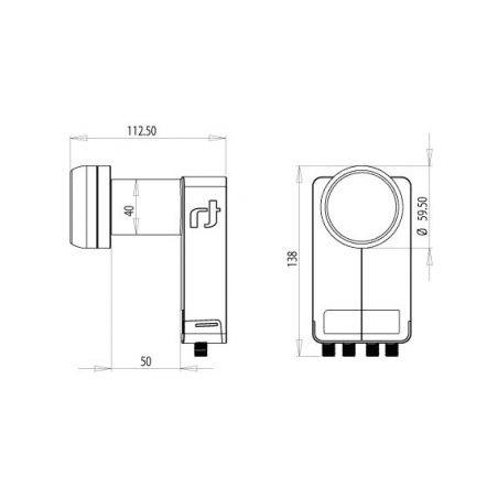 LNB Inverto Black Ultra Quad HGLN 40mm with built-in Multiswitch LTE 0.2dB