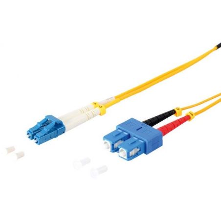 Cable de fibra óptica Duplex LC/SC de 5m amarillo, monomodo 9/125μ