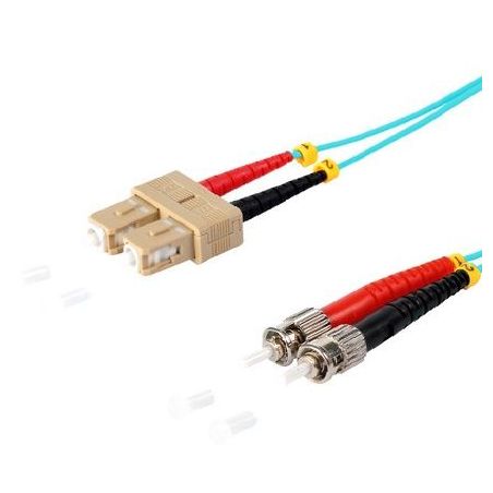 Cable de fibra óptica Duplex  SC/ST de  5m Azul,  50/125μ Multimodo OM3