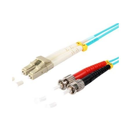 Cable de fibra óptica Duplex  LC/ST de  5m Azul,  50/125μ Multimodo OM3