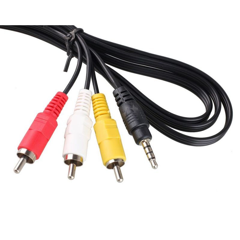 Pingping 3.5mm to RCA AV Video Cable, Stereo Jack to 3 RCA Male Splitter  Extension, Phone/Tablet/MP3 to Home Theater 4.9ft